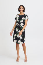 Load image into Gallery viewer, Joella Drawstring Waist Dress - Black Floral
