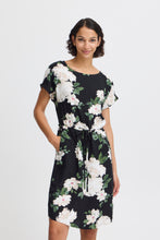 Load image into Gallery viewer, Joella Drawstring Waist Dress - Black Floral
