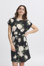 Load image into Gallery viewer, Joella Drawstring Waist Dress - Black Floral
