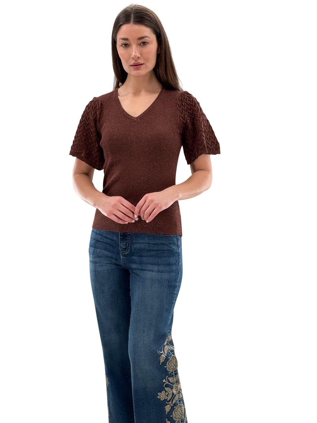 Flutter Sleeve Knit - Copper