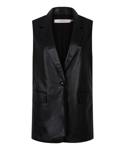 Vegan Leather Vest - Black