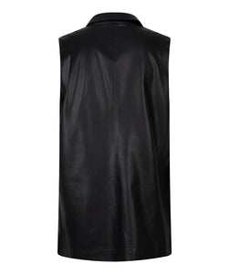 Vegan Leather Vest - Black