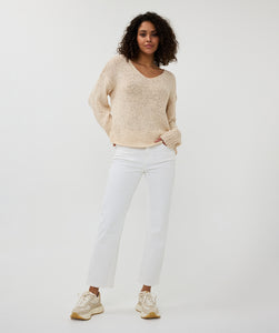 V-Neck Tape Yarn Knit