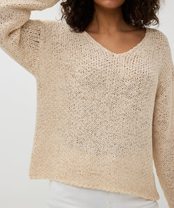 V-Neck Tape Yarn Knit