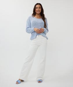 V-Neck Tape Yarn Knit