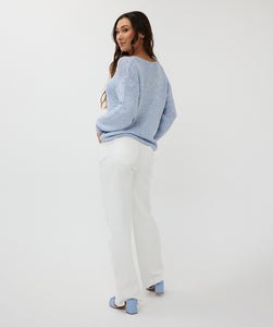 V-Neck Tape Yarn Knit
