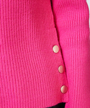 Load image into Gallery viewer, Gold Button Sweater - Fuchsia
