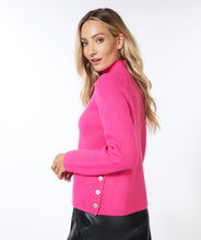 Load image into Gallery viewer, Gold Button Sweater - Fuchsia
