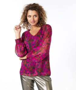 Floral Wilding Smocked Cuff Blouse