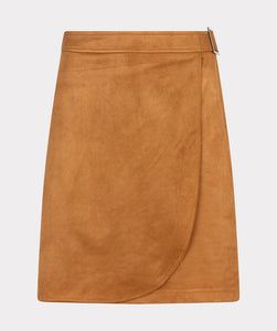 Overlap Suedine Skirt