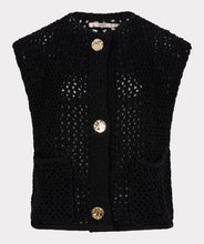 Load image into Gallery viewer, Cardigan Gilet with Buttons - Black
