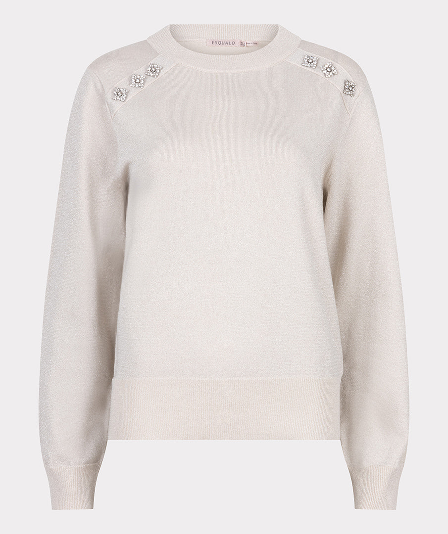 Lurex Button Embelished Knit
