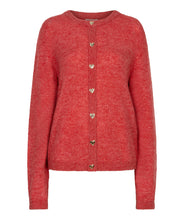 Load image into Gallery viewer, Heart Button Cardigan - Raspberry
