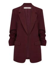Load image into Gallery viewer, Gathered Sleeve City Blazer- Merlot

