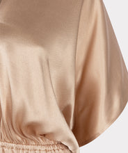 Load image into Gallery viewer, Sateen V-neck Dress - Light Gold
