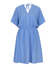 Load image into Gallery viewer, Crinkle V-neck Dress - Light Blue
