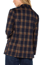 Load image into Gallery viewer, Liverpool Boyfriend Blazer - Navy and Toffee Plaid
