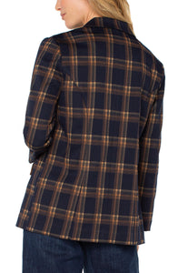 Liverpool Boyfriend Blazer - Navy and Toffee Plaid