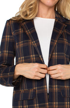Load image into Gallery viewer, Liverpool Boyfriend Blazer - Navy and Toffee Plaid
