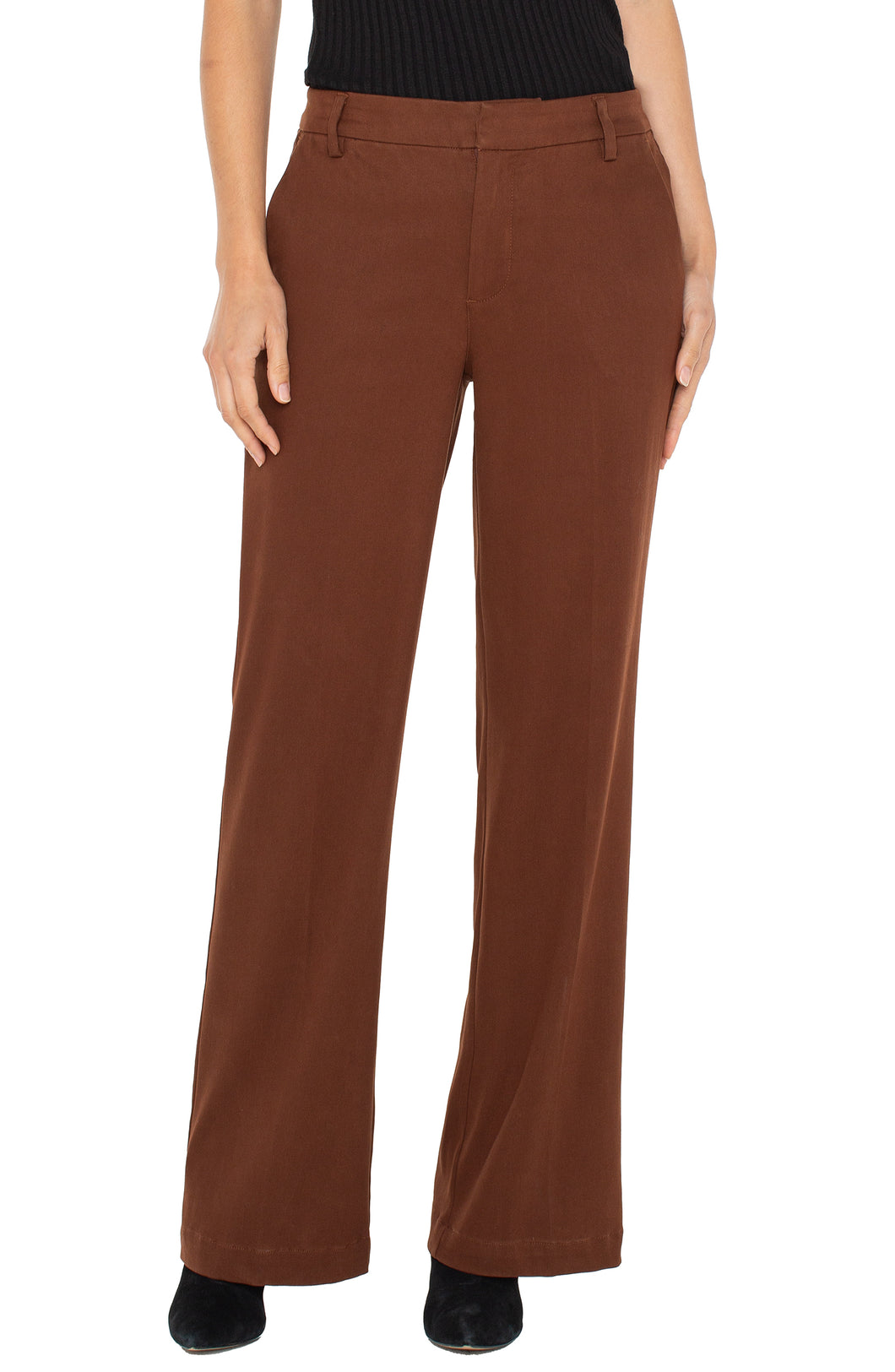 Liverpool Kelsey Wide Leg Trouser- Saddle Brown