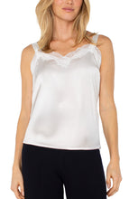Load image into Gallery viewer, Satin Lace Trim Tank
