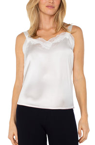 Satin Lace Trim Tank
