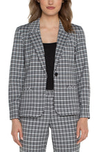 Load image into Gallery viewer, Fitted Blazer - Black and White Plaid
