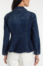Load image into Gallery viewer, Fit and Flare Denim Trucker Jacket

