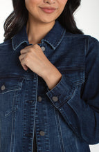 Load image into Gallery viewer, Fit and Flare Denim Trucker Jacket
