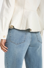 Load image into Gallery viewer, Fit and Flare Denim Trucker Jacket - Nautical Stripe
