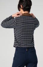 Load image into Gallery viewer, Liverpool Cropped Blazer - Navy Tartan
