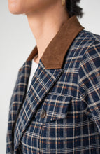 Load image into Gallery viewer, Liverpool Cropped Blazer - Navy Tartan
