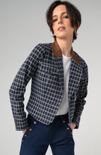 Load image into Gallery viewer, Liverpool Cropped Blazer - Navy Tartan
