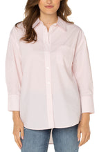 Load image into Gallery viewer, Liverpool Oversized Classic Button Down - Pink Peony Stripe
