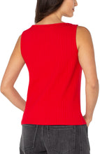 Load image into Gallery viewer, Sleeveless Ribbed Top - Tango Red
