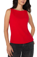 Load image into Gallery viewer, Sleeveless Ribbed Top - Tango Red
