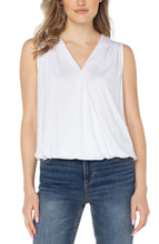 Load image into Gallery viewer, Sleeveless V-Neck Drape Front Top- White
