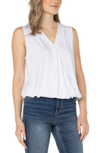 Load image into Gallery viewer, Sleeveless V-Neck Drape Front Top- White
