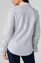 Load image into Gallery viewer, Adjustable Sleeve Button Up- Navy and White
