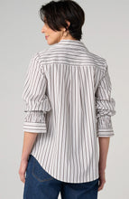 Load image into Gallery viewer, Adjustable Sleeve Button Up- Cream Dark Espresso
