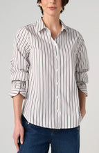 Load image into Gallery viewer, Adjustable Sleeve Button Up- Cream Dark Espresso
