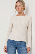 Load image into Gallery viewer, Long Sleeve Boat Neck - Bone
