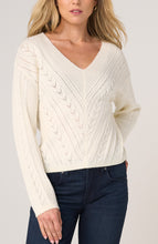 Load image into Gallery viewer, V-Neck Drop Shoulder Sweater - Cream
