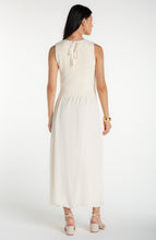 Load image into Gallery viewer, Sleeveless Tie Back with Knit Vest Overlay Dress - Cream
