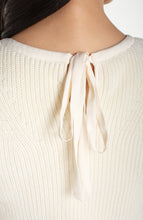 Load image into Gallery viewer, Sleeveless Tie Back with Knit Vest Overlay Dress - Cream
