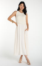 Load image into Gallery viewer, Sleeveless Tie Back with Knit Vest Overlay Dress - Cream
