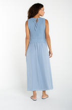 Load image into Gallery viewer, Sleeveless Tie Back with Knit Vest Overlay Dress - Malibu Blue
