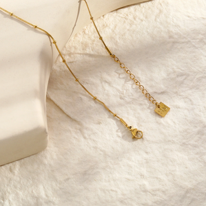 Zahara Mini Textured Beaded Dainty Gold Chain