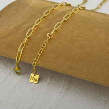 Load image into Gallery viewer, Dalia Essential Gold Chain Link Paper-Clip Necklace
