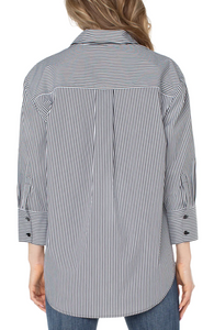 Liverpool Oversized Classic Button Down - Striped